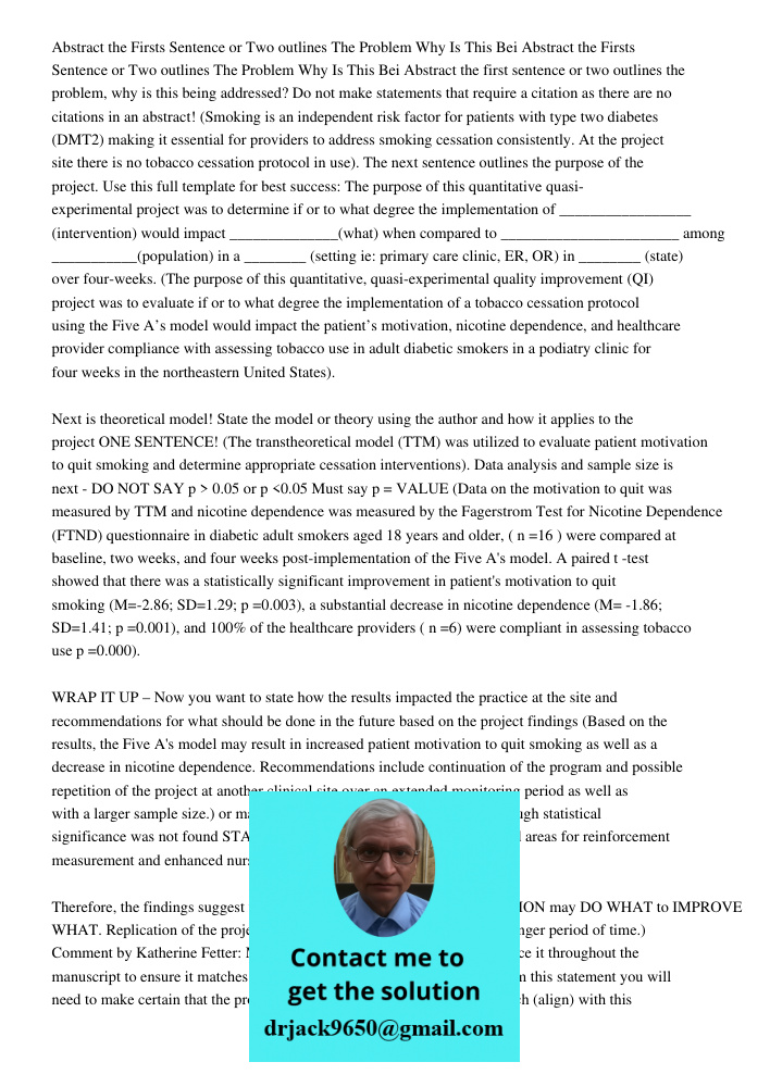Abstract the first sentence or two outlines the problem, why is this being addressed? Do not make statements that require a citation as there are no citations i
