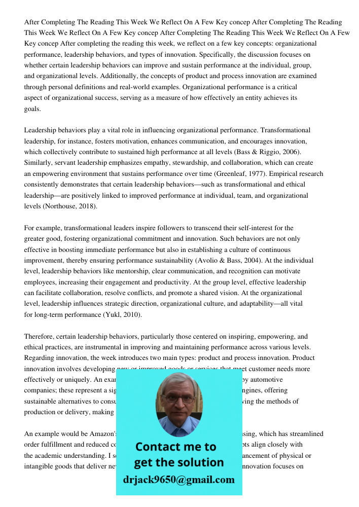 After Completing The Reading This Week We Reflect On A Few Key concep After completing the reading this week, we reflect on a few key concepts: organizational p