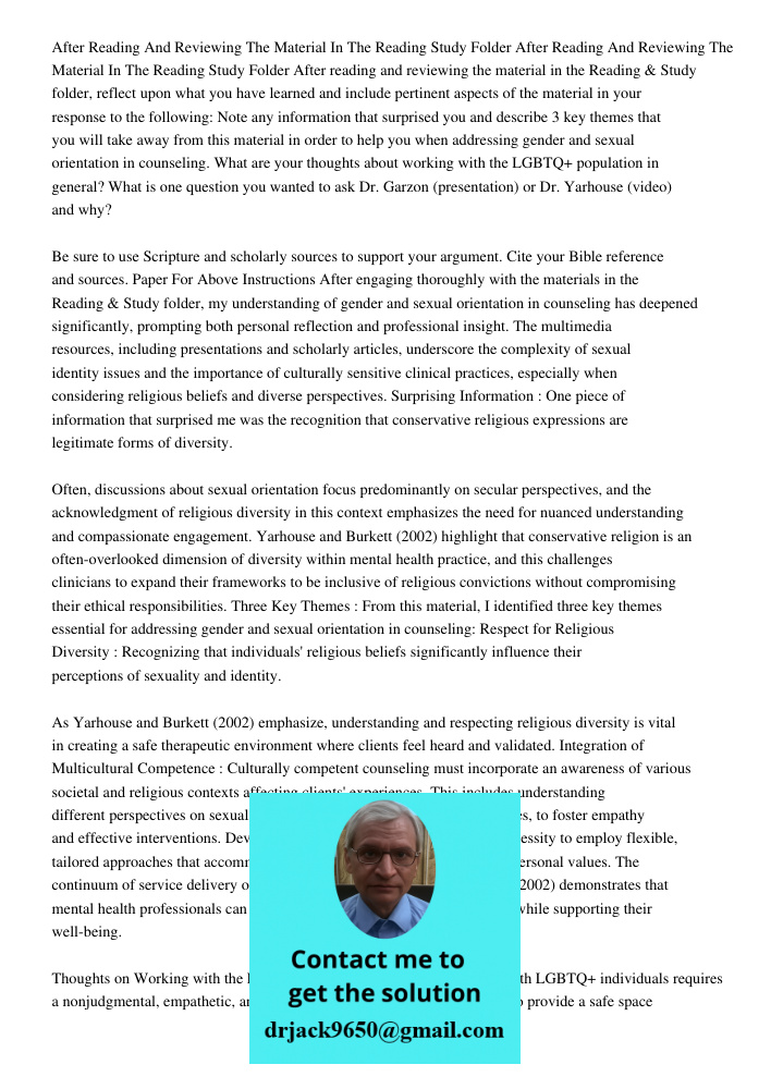 After reading and reviewing the material in the Reading & Study folder, reflect upon what you have learned and include pertinent aspects of the material in your