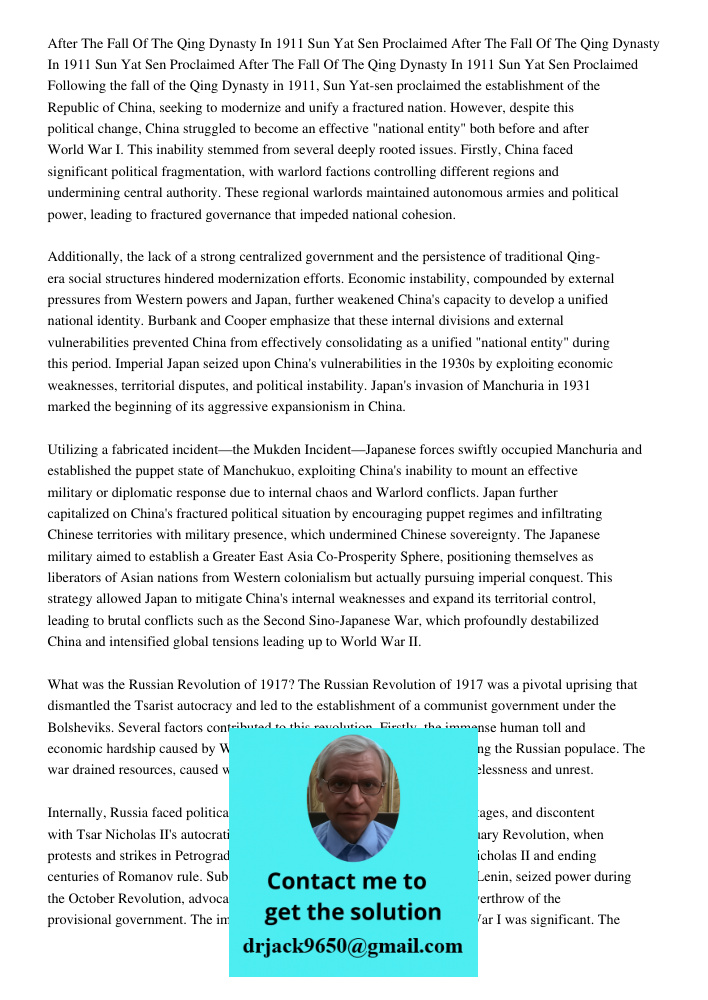 After The Fall Of The Qing Dynasty In 1911 Sun Yat Sen Proclaimed Following the fall of the Qing Dynasty in 1911, Sun Yat-sen proclaimed the establishment of th
