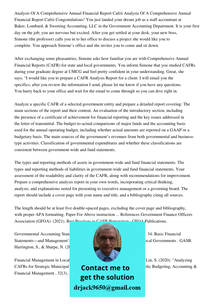 Congratulations! You just landed your dream job as a staff accountant at Baker, Lombard, & Sweeting Accounting, LLC in the Government Accounting Department. It 