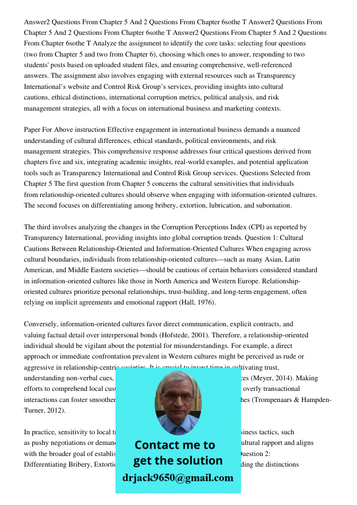 Answer2 Questions From Chapter 5 And 2 Questions From Chapter 6sothe T Analyze the assignment to identify the core tasks: selecting four questions (two from Cha