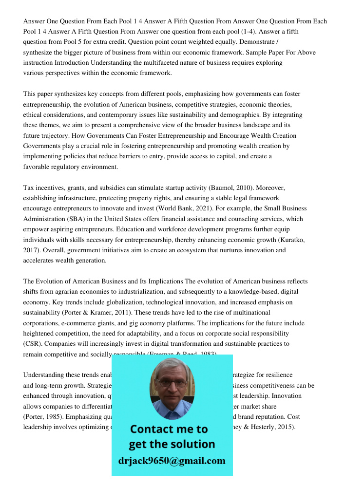 Answer one question from each pool (1-4). Answer a fifth question from Pool 5 for extra credit. Question point count weighted equally. Demonstrate / synthesize 