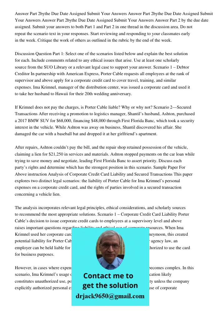 Answer Part 2bythe Due Date Assigned Submit Your Answers Answer Part 2 by the due date assigned. Submit your answers to both Part 1 and Part 2 in one thread in 