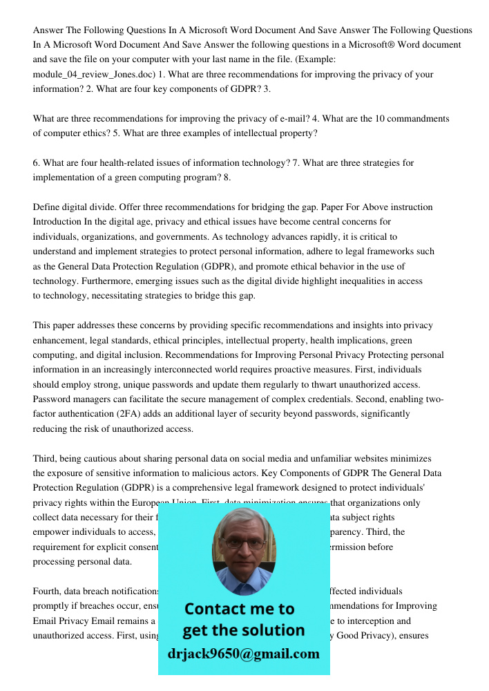 Answer the following questions in a Microsoft® Word document and save the file on your computer with your last name in the file. (Example: module_04_review_Jone