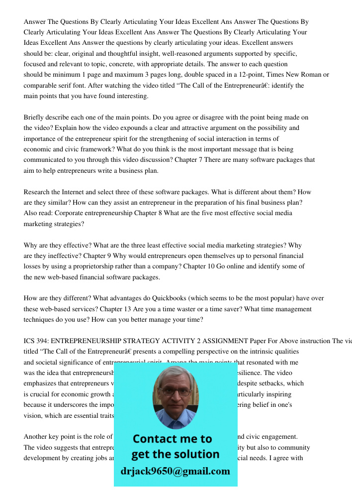 Answer The Questions By Clearly Articulating Your Ideas Excellent Ans Answer the questions by clearly articulating your ideas. Excellent answers should be: clea