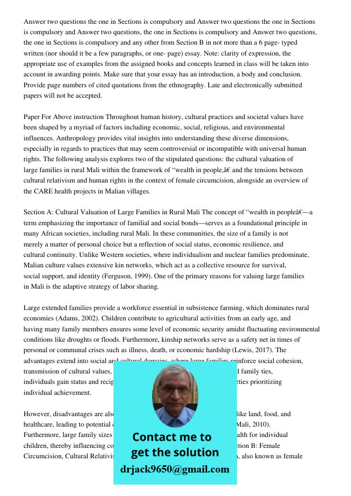 Answer two questions the one in Sections is compulsory and Answer two questions, the one in Sections is compulsory and any other from Section B in not more than