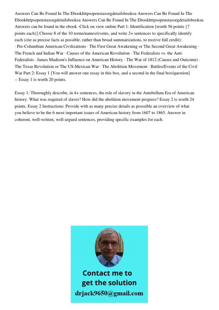 Answers Can Be Found In The Ebookhttpsopenstaxorgdetailsbooksu Answers can be found in the ebook -Click on view online Part 1: Identification [worth 56 points {