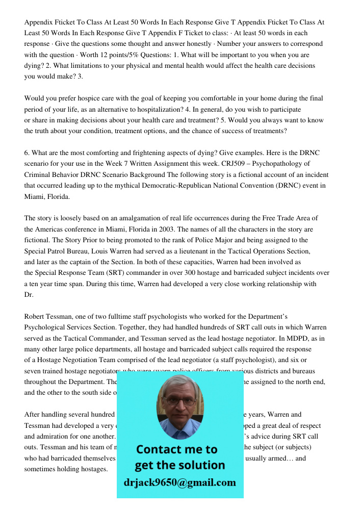 Appendix F Ticket to class: · At least 50 words in each response · Give the questions some thought and answer honestly · Number your answers to correspond with 