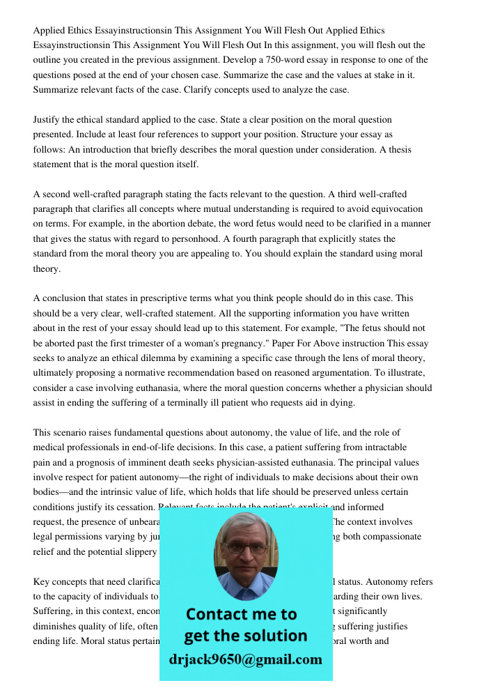 In this assignment, you will flesh out the outline you created in the previous assignment. Develop a 750-word essay in response to one of the questions posed at