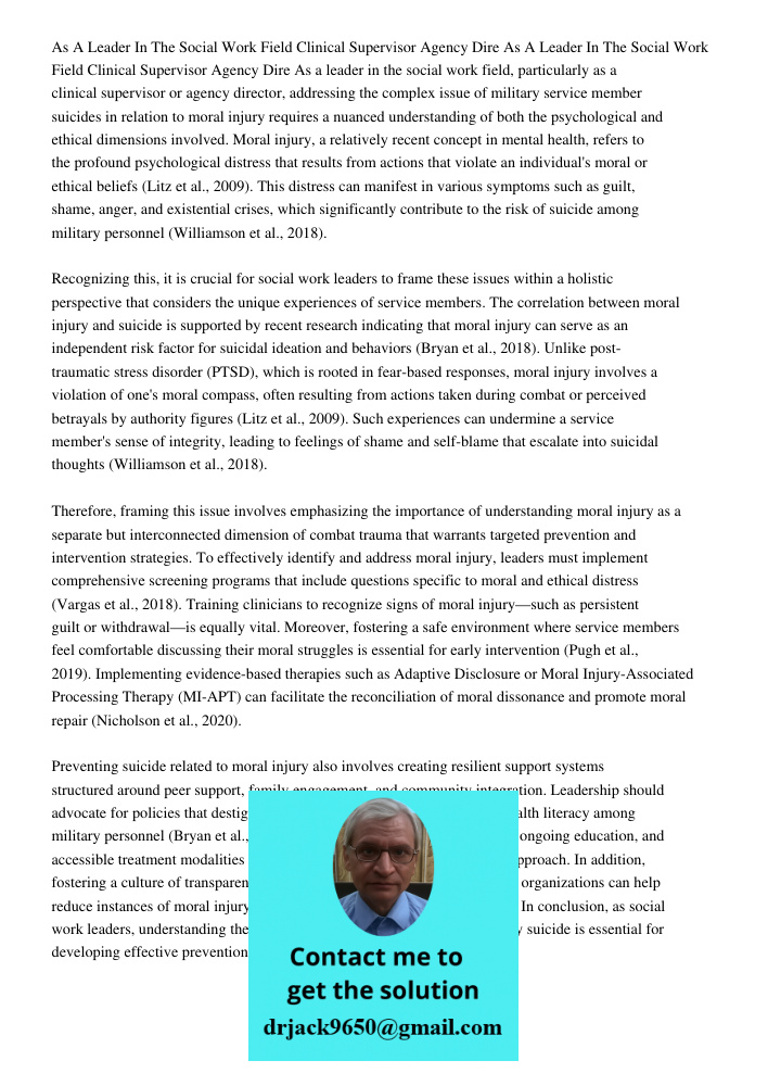 As a leader in the social work field, particularly as a clinical supervisor or agency director, addressing the complex issue of military service member suicides