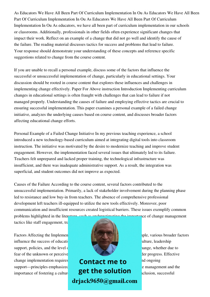 As Educators We Have All Been Part Of Curriculum Implementation In Ou As educators, we have all been part of curriculum implementation in our schools or classro