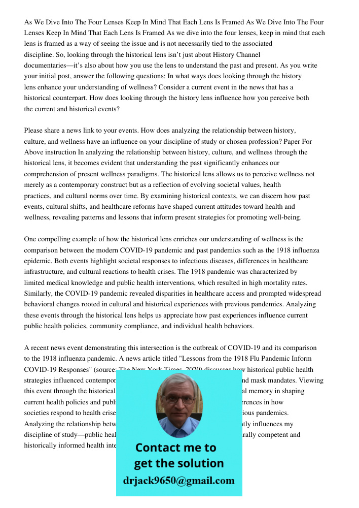 As we dive into the four lenses, keep in mind that each lens is framed as a way of seeing the issue and is not necessarily tied to the associated discipline. So