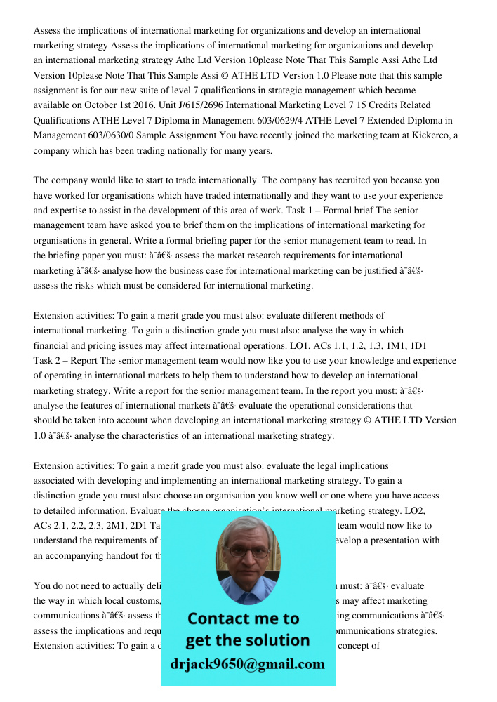 Athe Ltd 2017 13022017 Version 10please Note That This Sample Assi Athe Ltd 2017 13022017 Version 10please Note That This Sample Assi © ATHE LTD Version 1.0 Ple