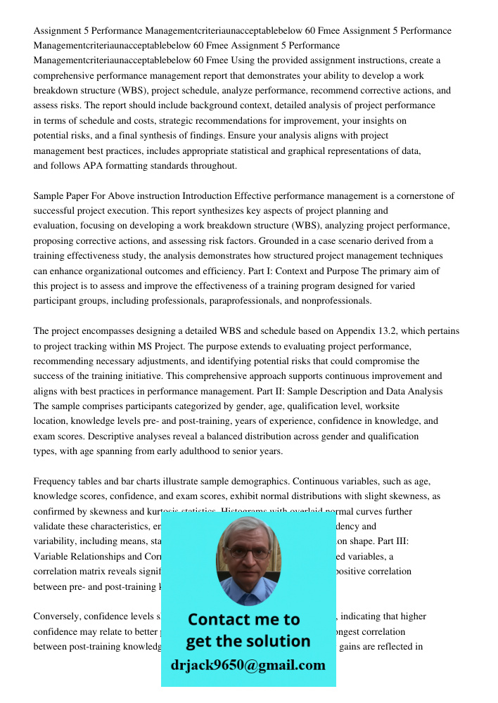 Assignment 5 Performance Managementcriteriaunacceptablebelow 60 Fmee Using the provided assignment instructions, create a comprehensive performance management r