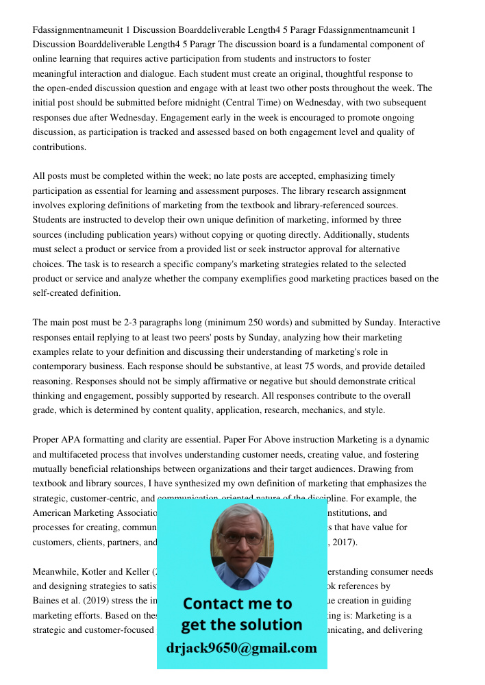 The discussion board is a fundamental component of online learning that requires active participation from students and instructors to foster meaningful interac