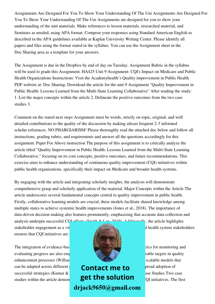 Assignments are designed for you to show your understanding of the unit materials. Make references to lesson materials, researched material, and Seminars as nee