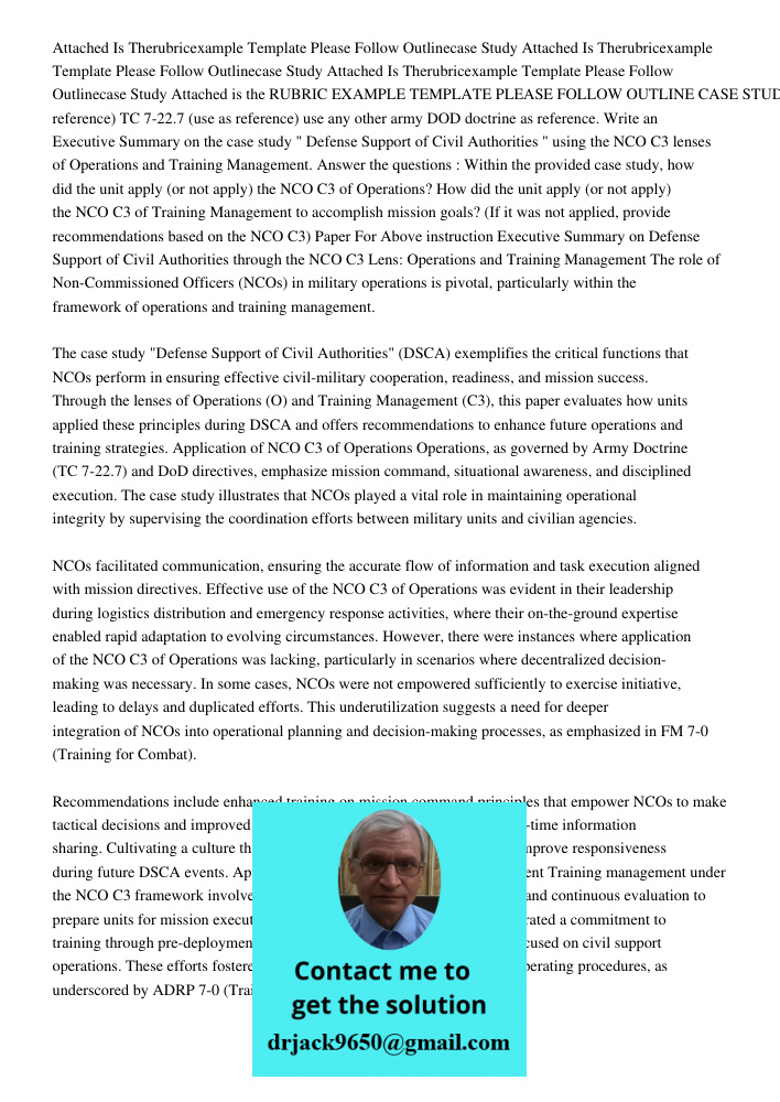 Attached Is Therubricexample Template Please Follow Outlinecase Study Attached is the RUBRIC EXAMPLE TEMPLATE PLEASE FOLLOW OUTLINE CASE STUDY (use as reference