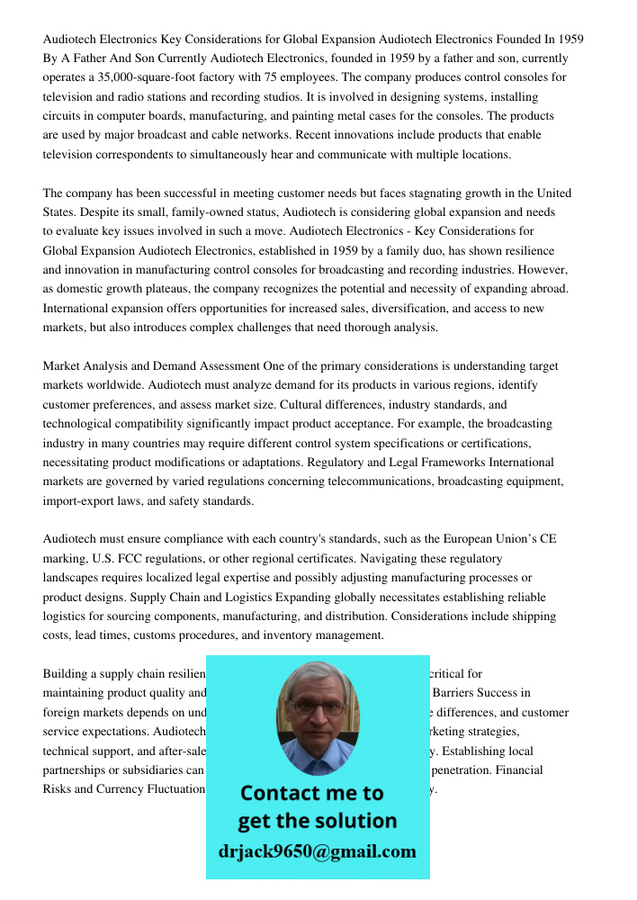 Audiotech Electronics Founded In 1959 By A Father And Son Currently Audiotech Electronics, founded in 1959 by a father and son, currently operates a 35,000-squa