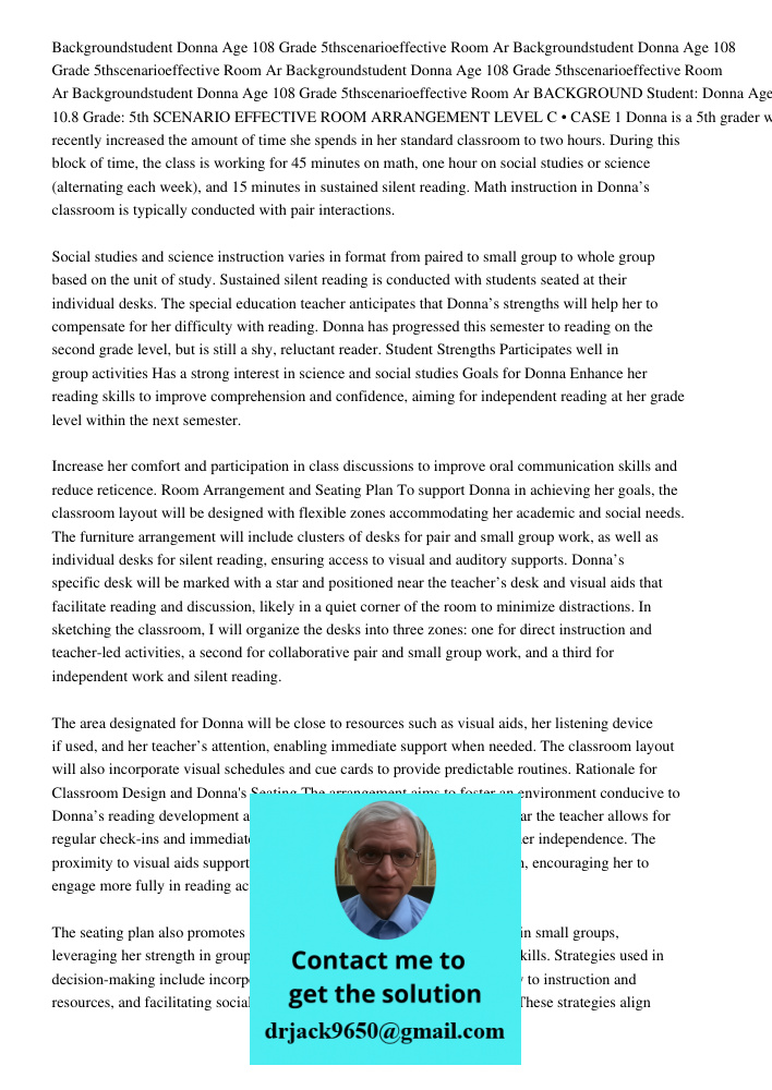 Backgroundstudent Donna Age 108 Grade 5thscenarioeffective Room Ar Backgroundstudent Donna Age 108 Grade 5thscenarioeffective Room Ar BACKGROUND Student: Donna 