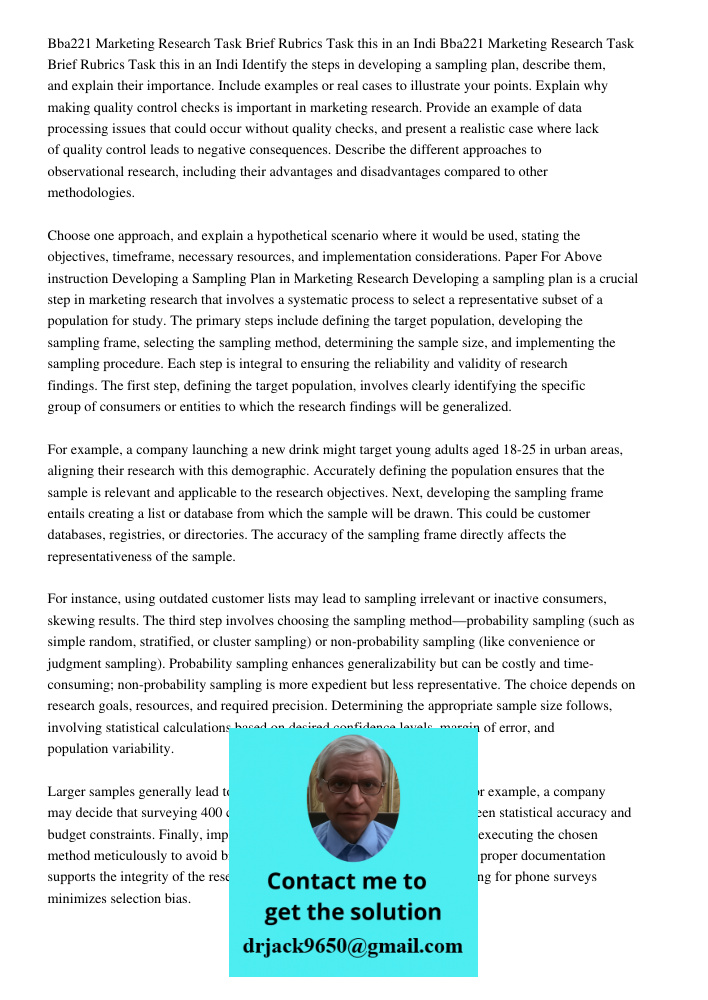 Identify the steps in developing a sampling plan, describe them, and explain their importance. Include examples or real cases to illustrate your points. Explain