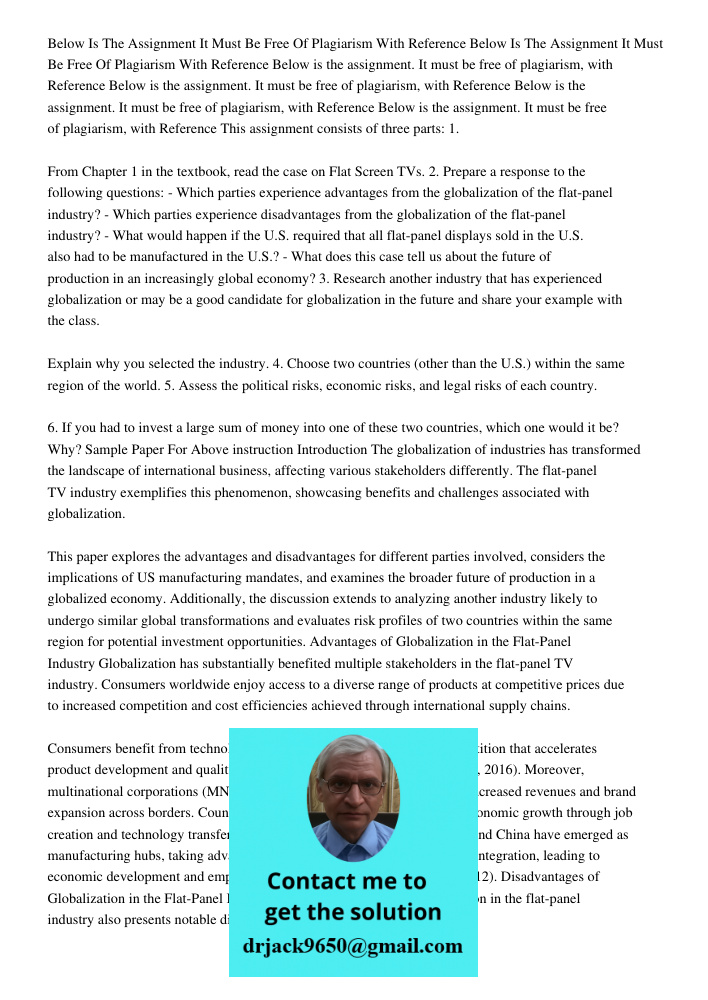 Below is the assignment. It must be free of plagiarism, with Reference Below is the assignment. It must be free of plagiarism, with Reference Below is the assig