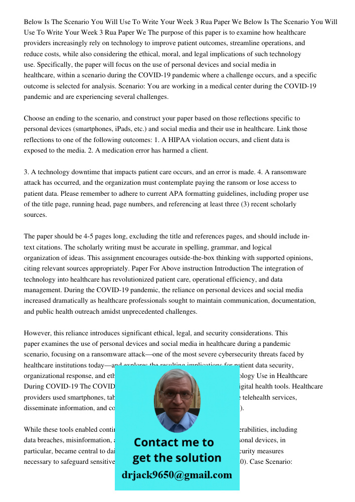 The purpose of this paper is to examine how healthcare providers increasingly rely on technology to improve patient outcomes, streamline operations, and reduce 