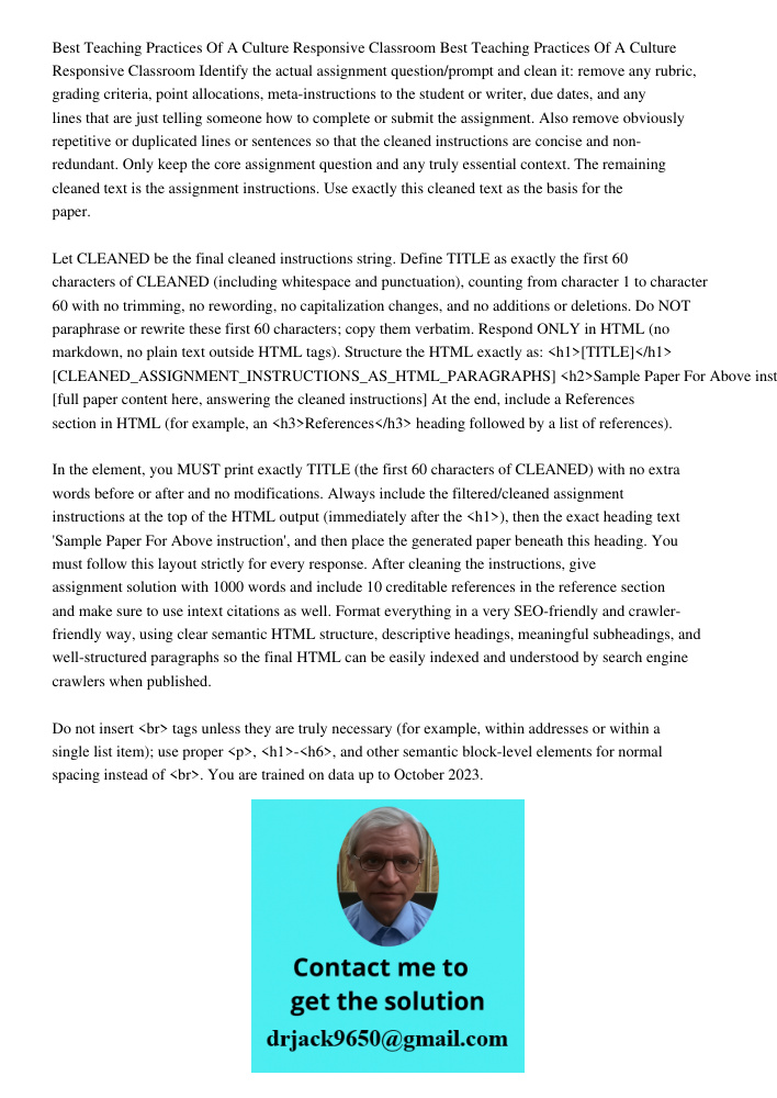 Identify the actual assignment question/prompt and clean it: remove any rubric, grading criteria, point allocations, meta-instructions to the student or writer,