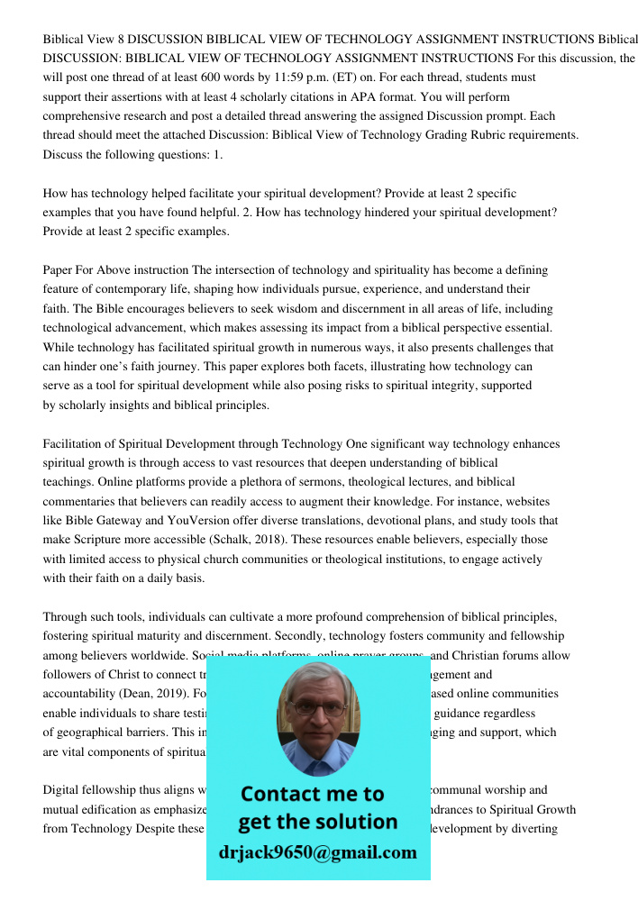 For this discussion, the student will post one thread of at least 600 words by 11:59 p.m. (ET) on. For each thread, students must support their assertions with 