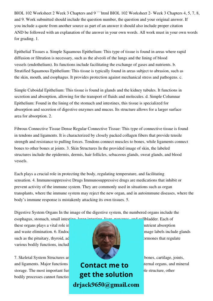 Biol 102 Worksheet 2 - Week 3 Chapters 4, 5, 7, 8, And 9