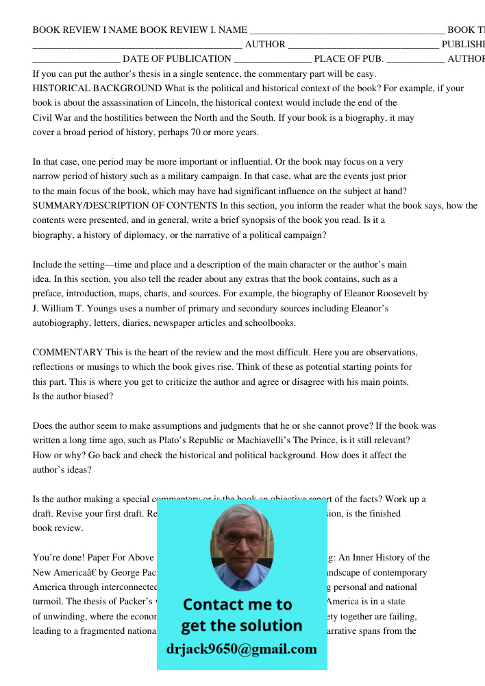 BOOK TITLE: ___________________________________________ AUTHOR _______________________________ PUBLISHER __________________ DATE OF PUBLICATION ________________