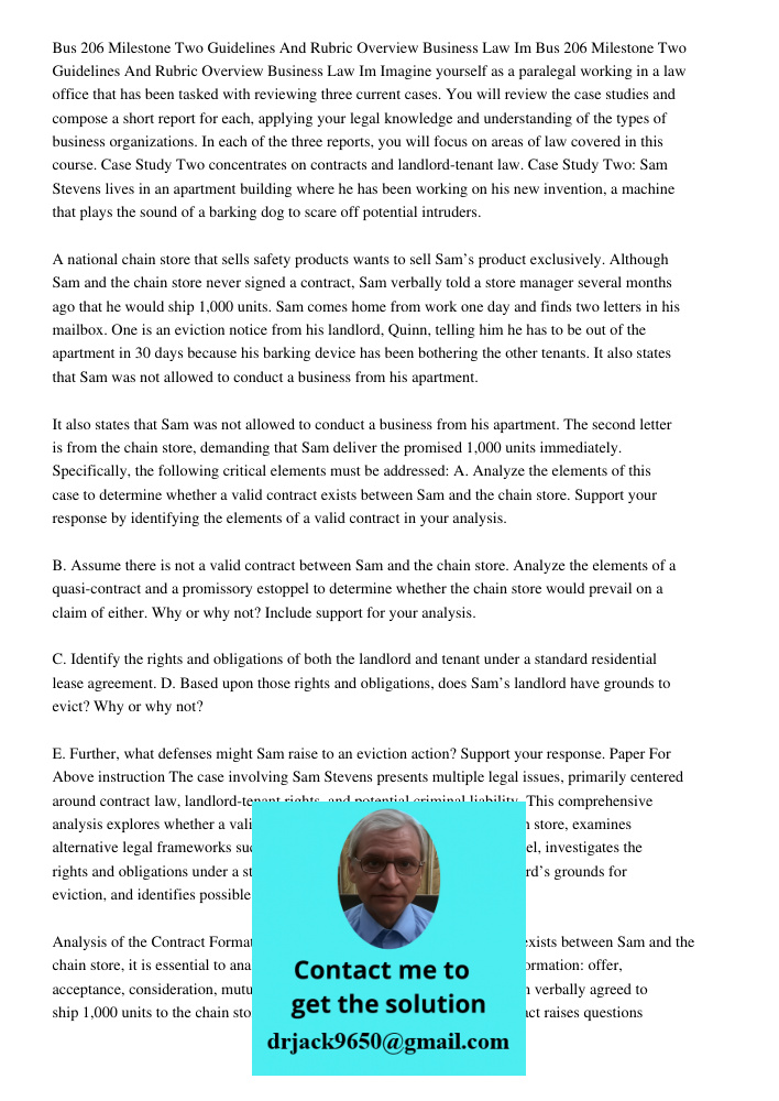Imagine yourself as a paralegal working in a law office that has been tasked with reviewing three current cases. You will review the case studies and compose a 