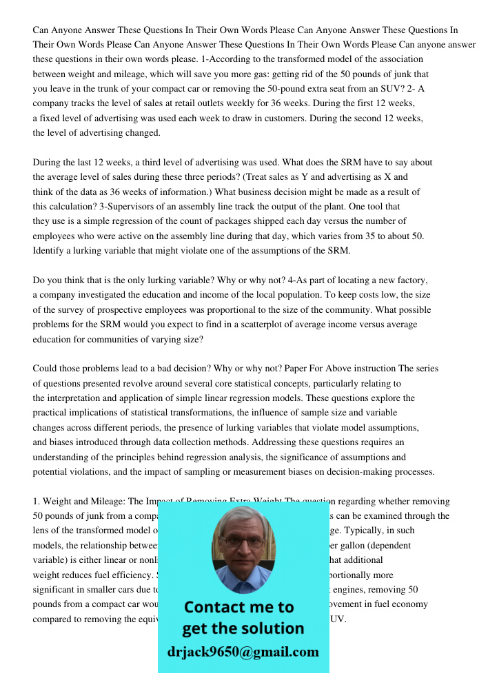 Can Anyone Answer These Questions In Their Own Words Please Can anyone answer these questions in their own words please. 1-According to the transformed model of
