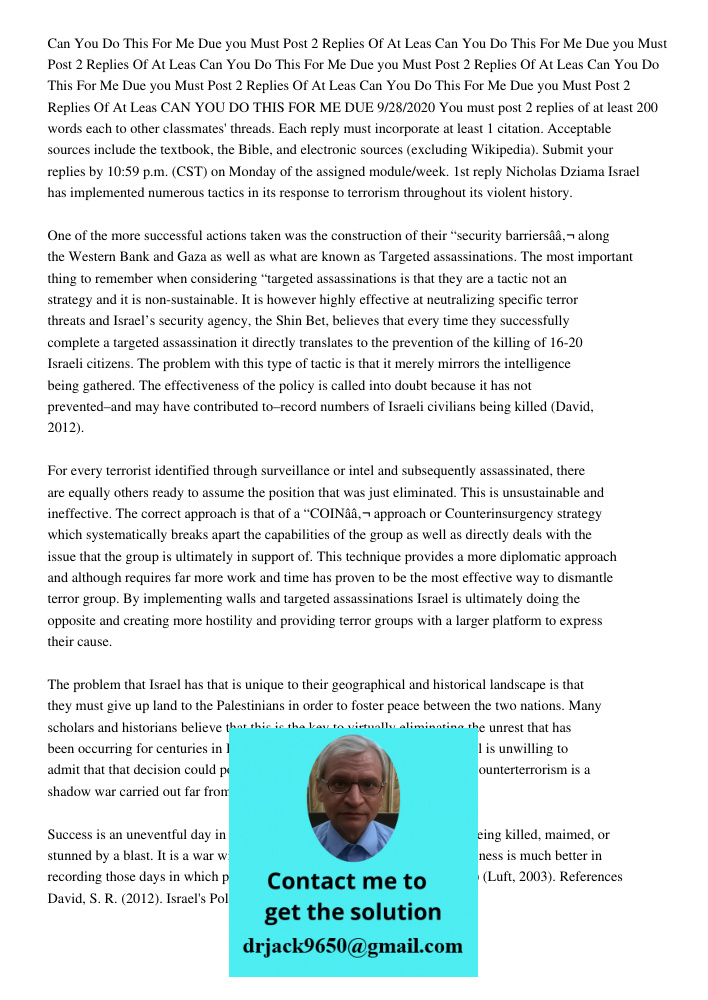 Can You Do This For Me Due 9282020you Must Post 2 Replies Of At Leas Can You Do This For Me Due 9282020you Must Post 2 Replies Of At Leas Can You Do This For Me