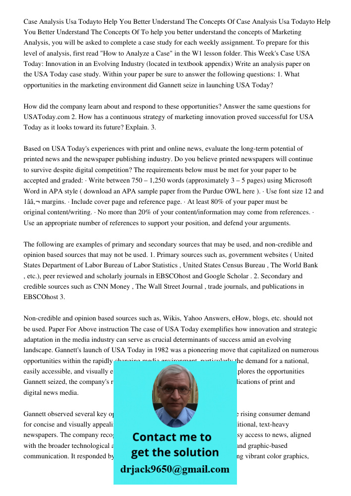 To help you better understand the concepts of Marketing Analysis, you will be asked to complete a case study for each weekly assignment. To prepare for this lev