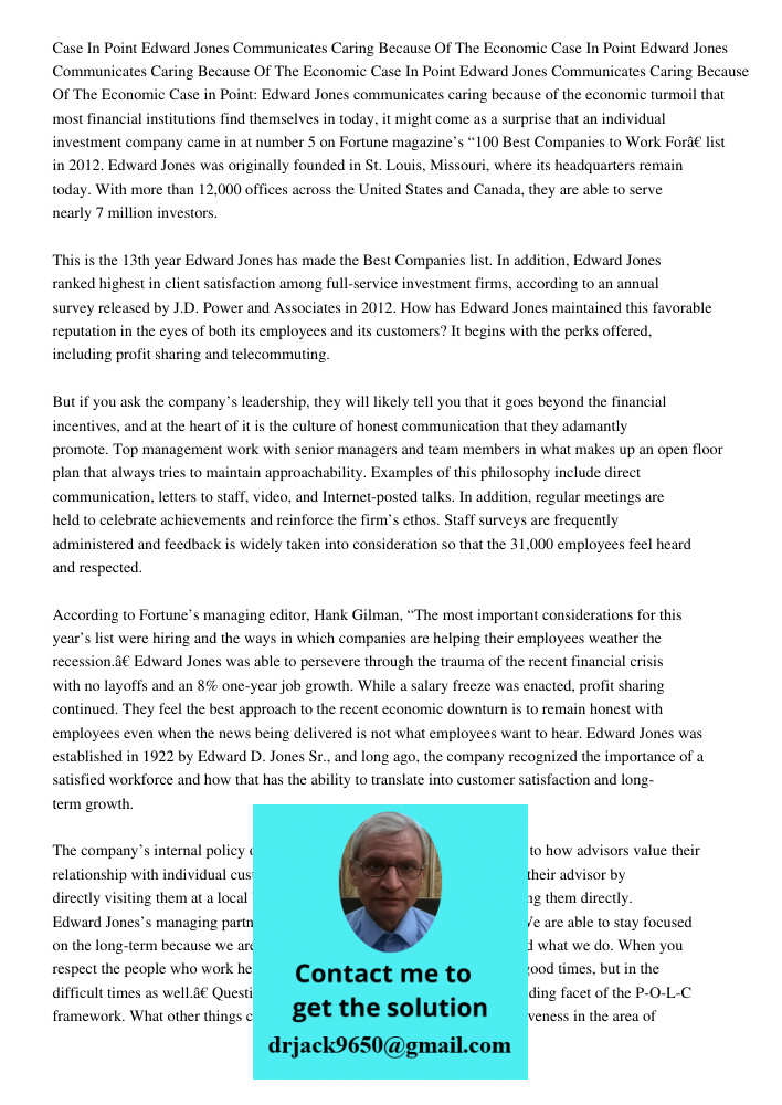 Case In Point Edward Jones Communicates Caring Because Of The Economic Case in Point: Edward Jones communicates caring because of the economic turmoil that most