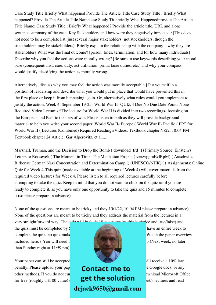 Namecase Study Titlebriefly What Happenedprovide The Article Title Name: Case Study Title : Briefly What happened? Provide the article title, URL and a one sent