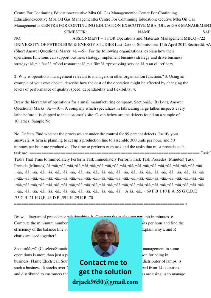 Centre For Continuing Educationexecutive Mba Oil Gas Managementba CENTRE FOR CONTINUING EDUCATION EXECUTIVE MBA (OIL & GAS MANAGEMENT) BATCH: __________________