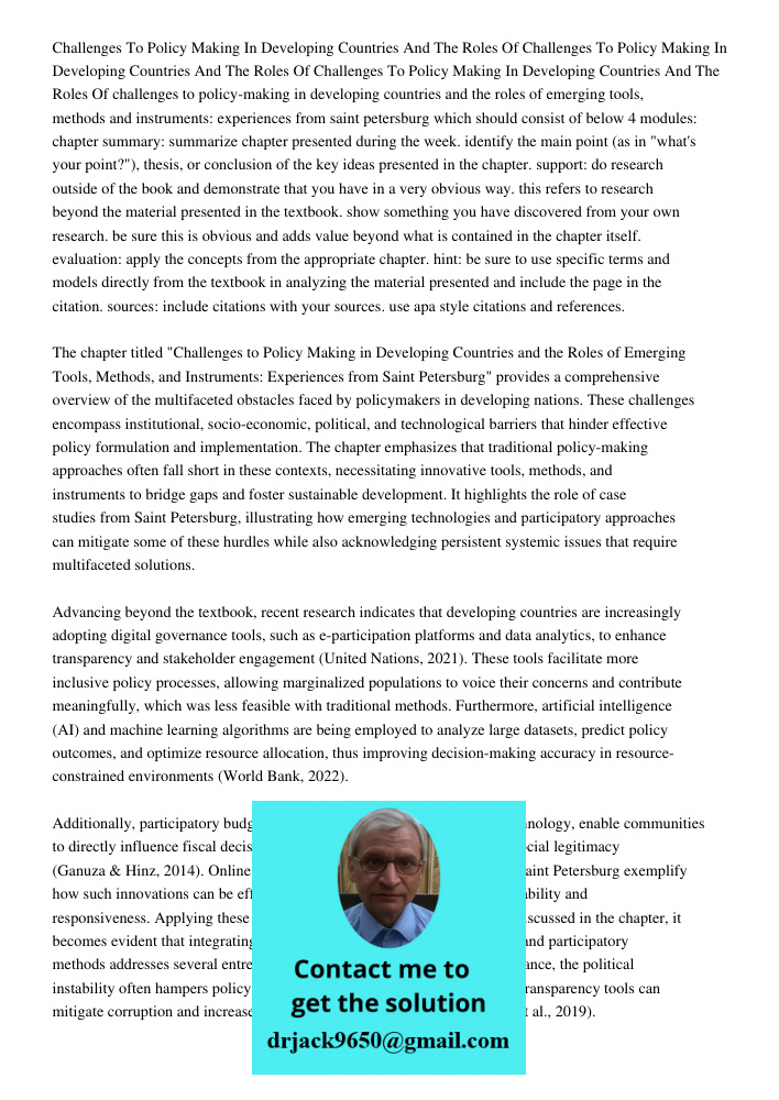 Challenges To Policy Making In Developing Countries And The Roles Of challenges to policy-making in developing countries and the roles of emerging tools, method