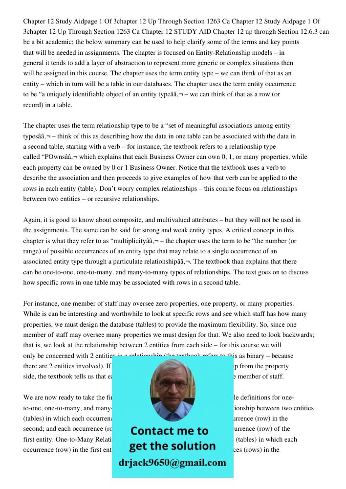 Chapter 12 STUDY AID Chapter 12 up through Section 12.6.3 can be a bit academic; the below summary can be used to help clarify some of the terms and key points 
