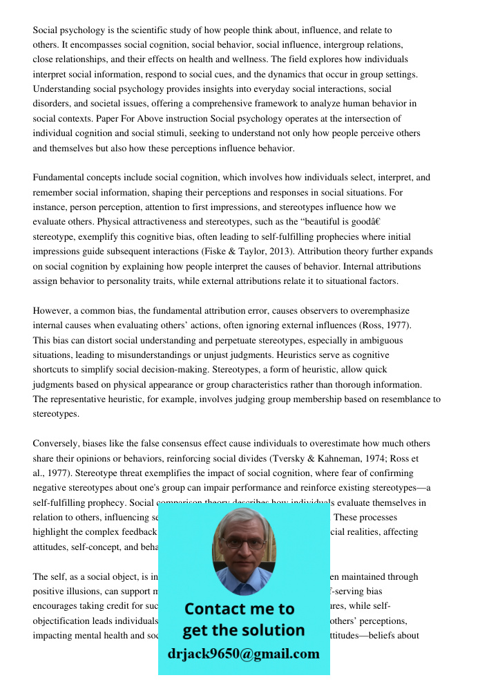 Chapter 13social Psychologycopyright 2017 Mcgraw Hill Education All Social psychology is the scientific study of how people think about, influence, and relate t