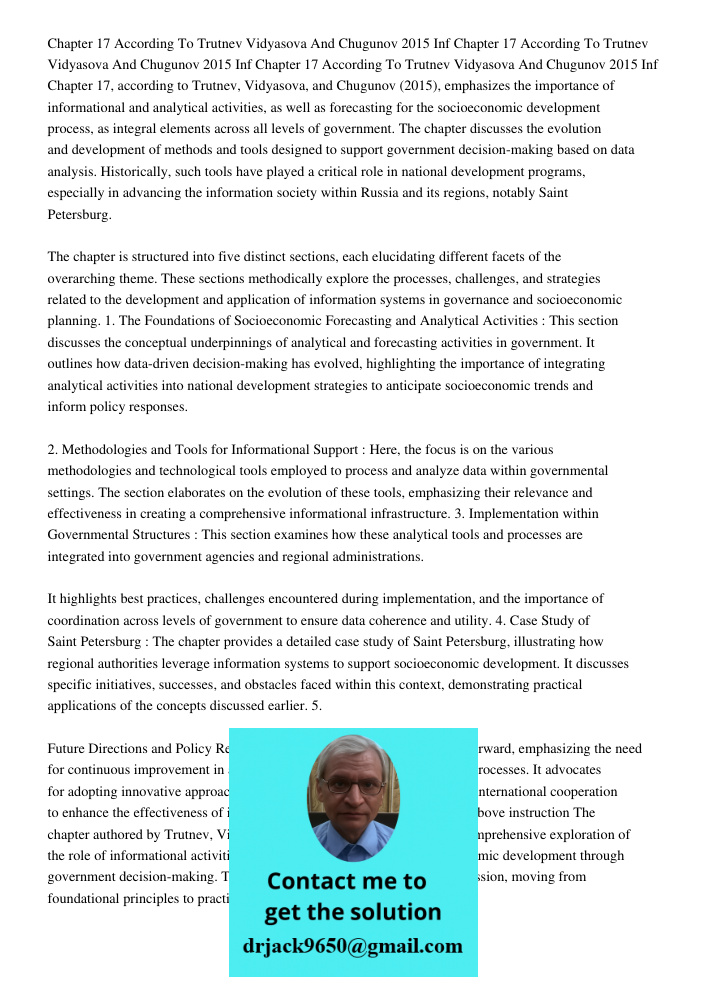 Chapter 17 According To Trutnev Vidyasova And Chugunov 2015 Inf Chapter 17, according to Trutnev, Vidyasova, and Chugunov (2015), emphasizes the importance of i