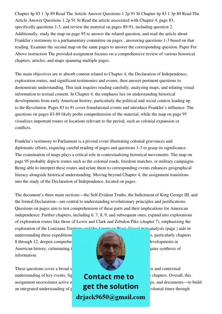 Read the article associated with Chapter 4, page 83, specifically questions 1-3, and review the material on pages 89-91, including question 2. Additionally, stu