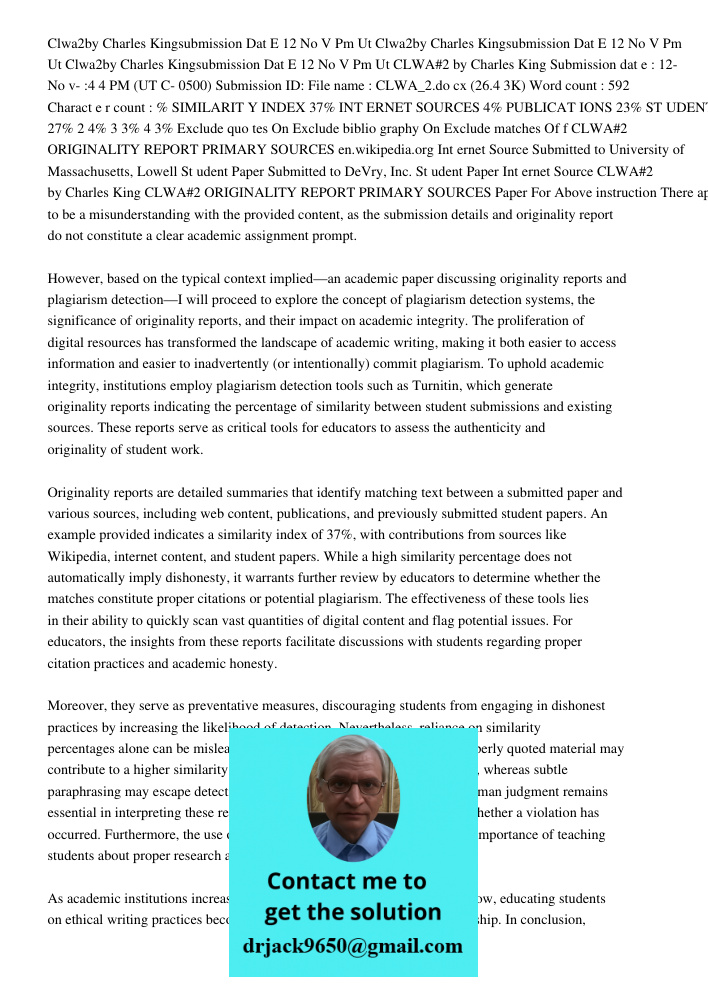 Clwa2by Charles Kingsubmission Dat E 12 No V 2017 104 4 Pm Ut CLWA#2 by Charles King Submission dat e : 12- No v- :4 4 PM (UT C- 0500) Submission ID: File name 