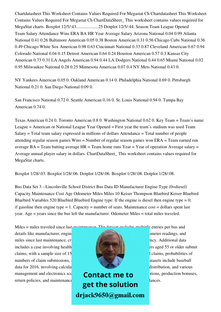 ChartDataSheet_ This worksheet contains values required for MegaStat charts. Boxplot 12/5/:43....................25 Dotplot 12/5/:44. Season Team League Opened 