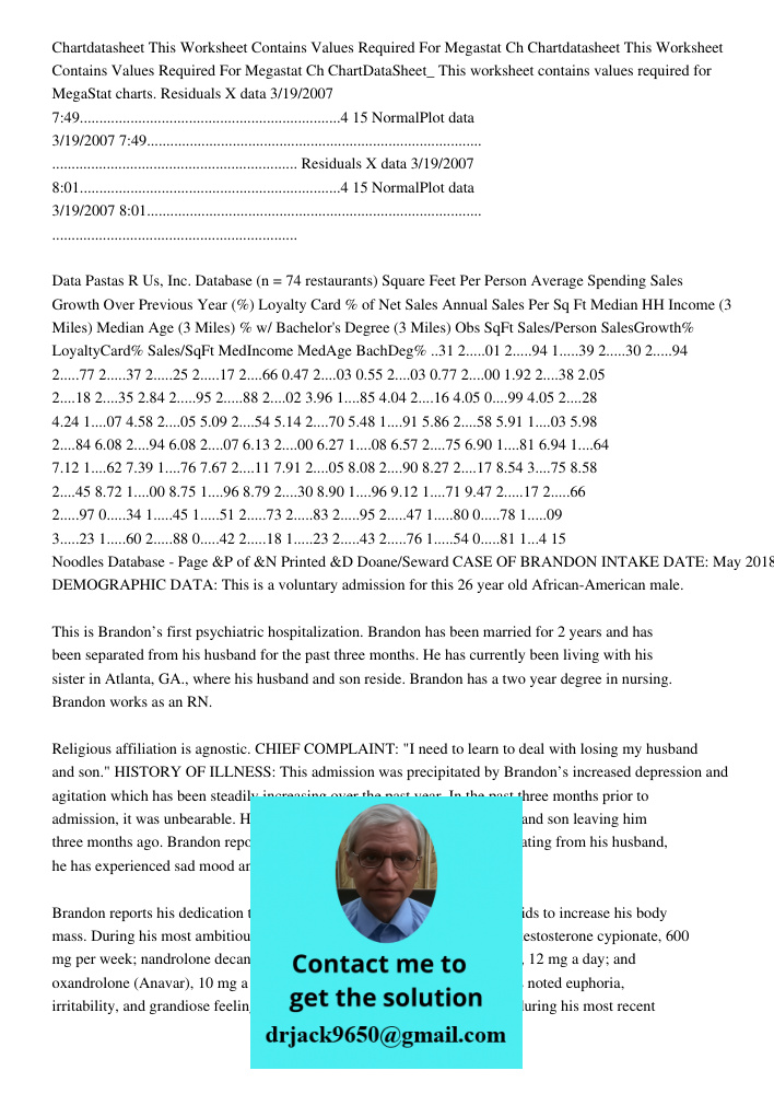 ChartDataSheet_ This worksheet contains values required for MegaStat charts. Residuals X data 3/19/2007 7:49....................................................