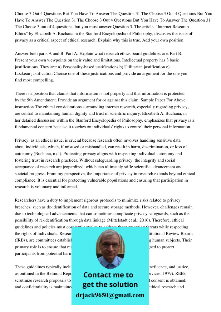 Choose 3 Out 4 Questions But You Have To Answer The Question 31 The Choose 3 out of 4 questions, but you must answer Question 3. The article, "Internet Research