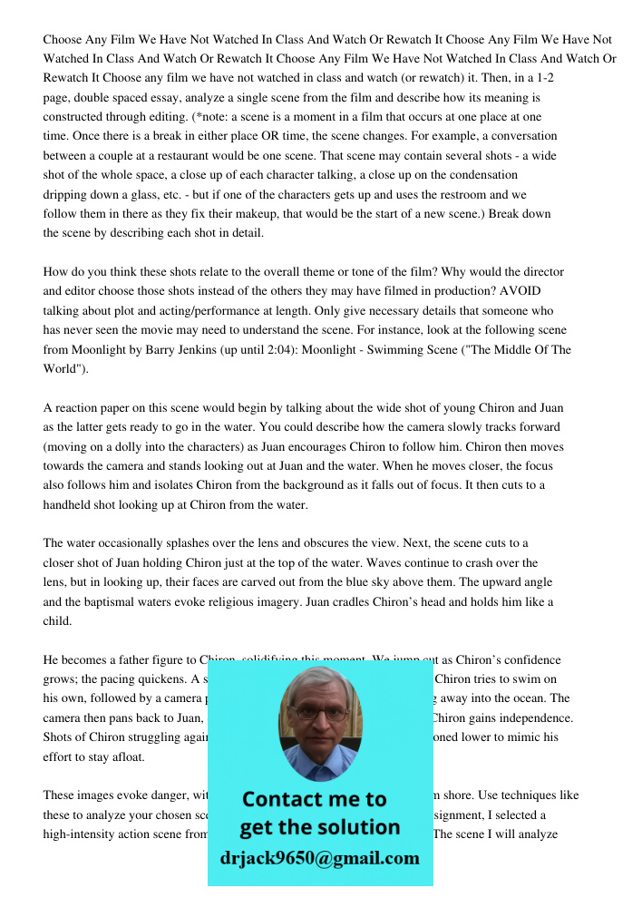 Choose Any Film We Have Not Watched In Class And Watch Or Rewatch It Choose any film we have not watched in class and watch (or rewatch) it. Then, in a 1-2 page