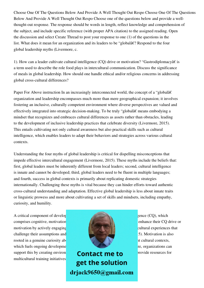 Choose one of the questions below and provide a well-thought-out response. The response should be words in length, reflect knowledge and comprehension of the su