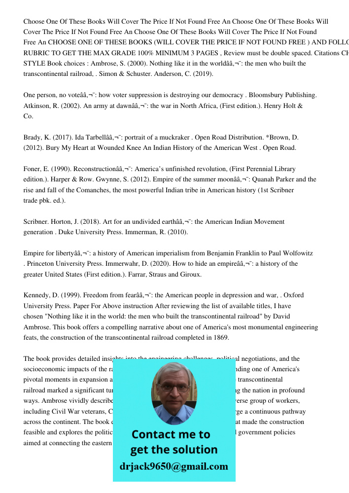 Choose One Of These Books Will Cover The Price If Not Found Free An CHOOSE ONE OF THESE BOOKS (WILL COVER THE PRICE IF NOT FOUND FREE ) AND FOLLOW THE ATTACHED 